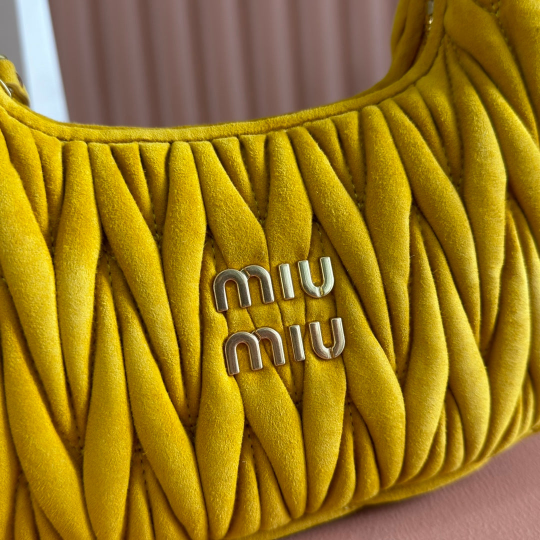 MIU MIU SUEDE HANDBAG 23 YELLOW