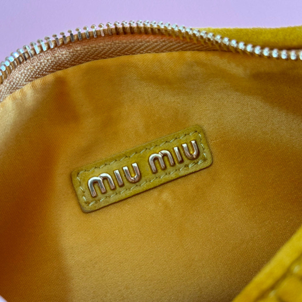 MIU MIU SUEDE HANDBAG 23 YELLOW