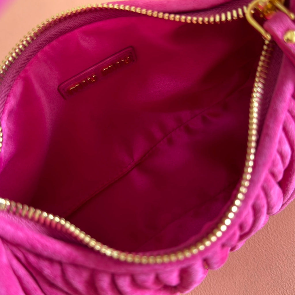MIUMIU SUEDE HANDBAG 23 DEEP FUCHSIA