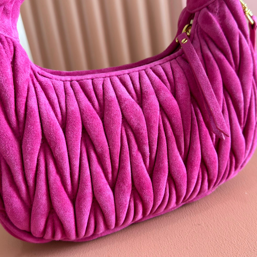 MIUMIU SUEDE HANDBAG 23 DEEP FUCHSIA