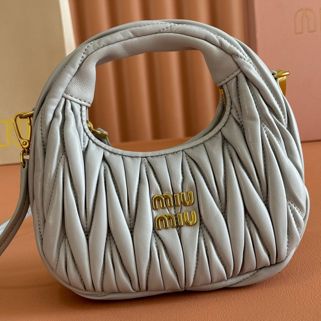 WANDER MATELASSÉ NAPPA MINI BAG 18 IN LIGHT BLUE LAMBSKIN