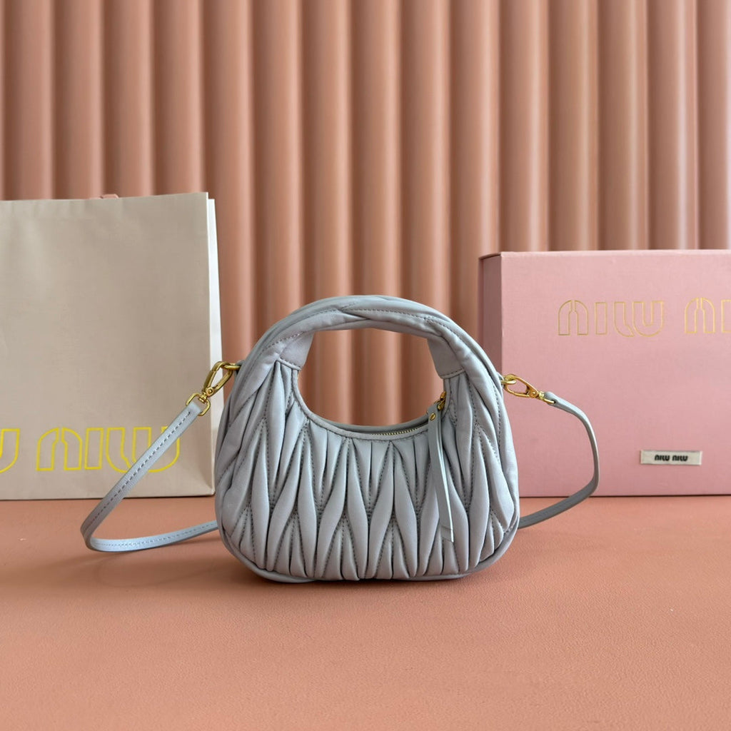 WANDER MATELASSÉ NAPPA MINI BAG 18 IN LIGHT BLUE LAMBSKIN