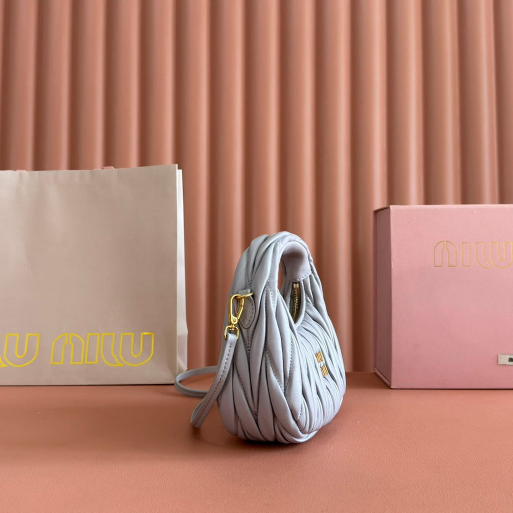 WANDER MATELASSÉ NAPPA MINI BAG 18 IN LIGHT BLUE LAMBSKIN