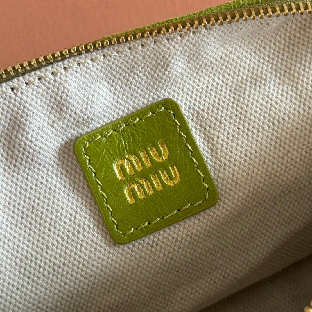 SUEDE BAG 22 BRIGHT LIME GREEN GOLD HARDWARE