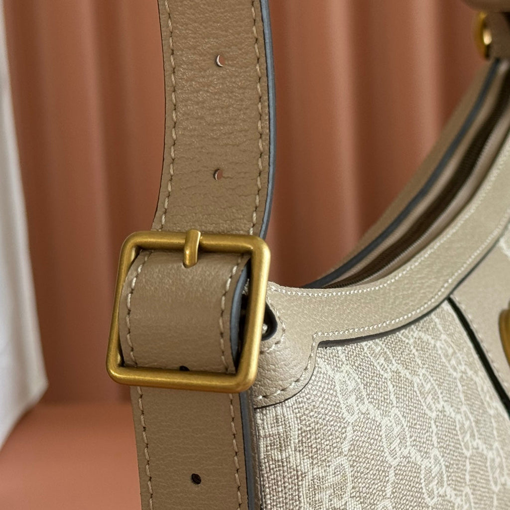 GG 25S EPILOGUE BAG 30 IN BEIGE AND WHITE CALFSKIN