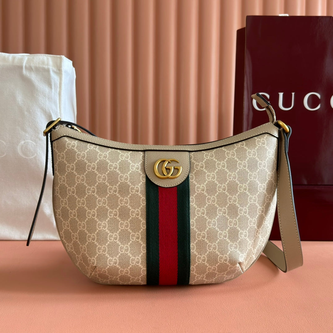 GG 25S EPILOGUE BAG 30 IN BEIGE AND WHITE CALFSKIN