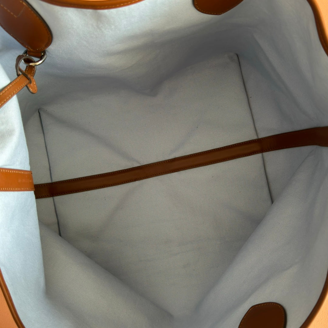 GUCCI 25S TOTISSIMA LARGE TOTE BAG 30 IN BLUE AND WHITE CANVAS