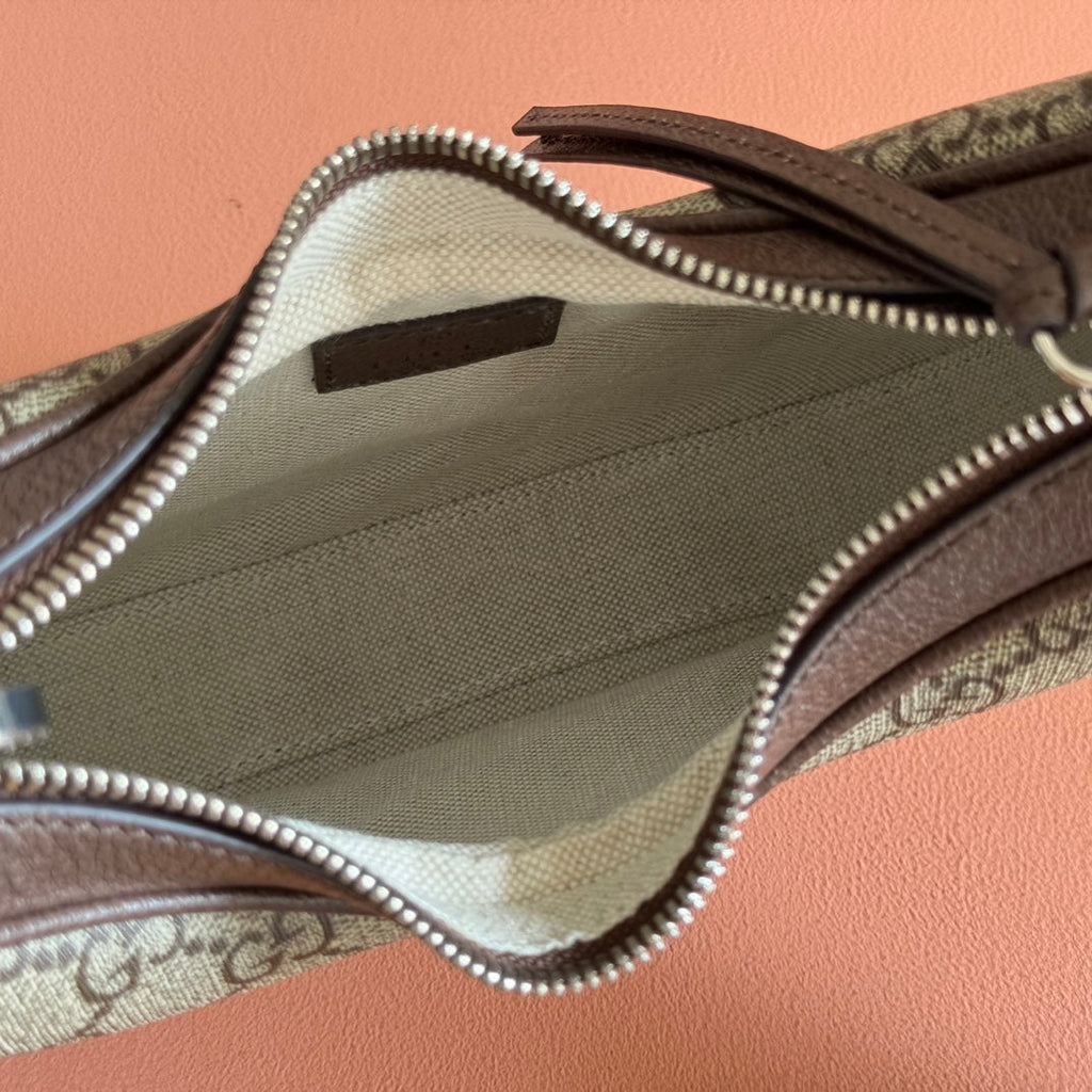 GUCCI 25S ATTACHE SHOULDER BAG 23 CM IN DARK BEIGE MIX BROWN CALFSKIN