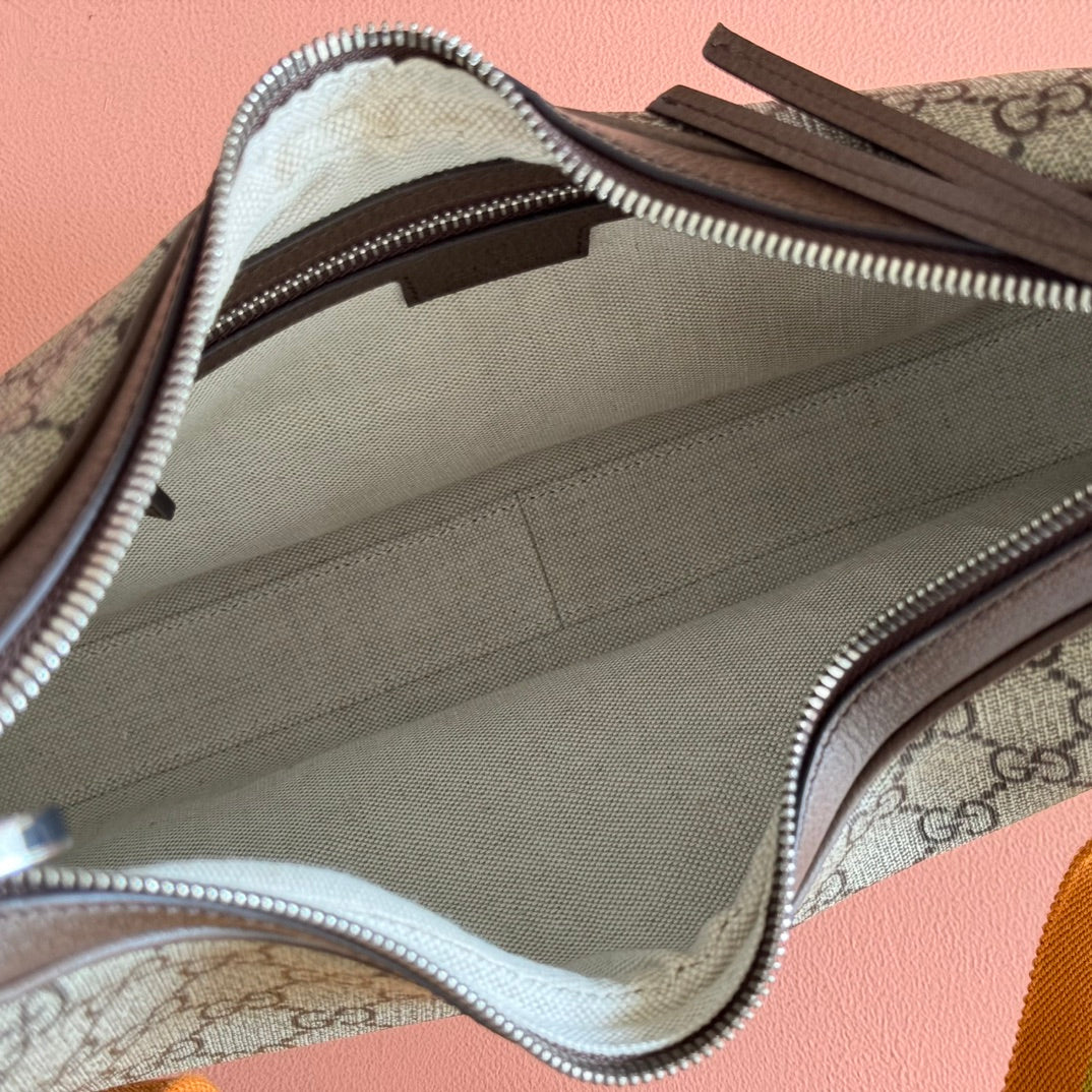 GUCCI 25S ATTACHE SHOULDER BAG 35 CM IN DARK BEIGE MIX BROWN CALFSKIN