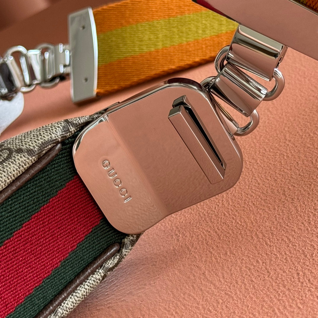 GUCCI 25S ATTACHE SHOULDER BAG 35 CM IN DARK BEIGE MIX BROWN CALFSKIN