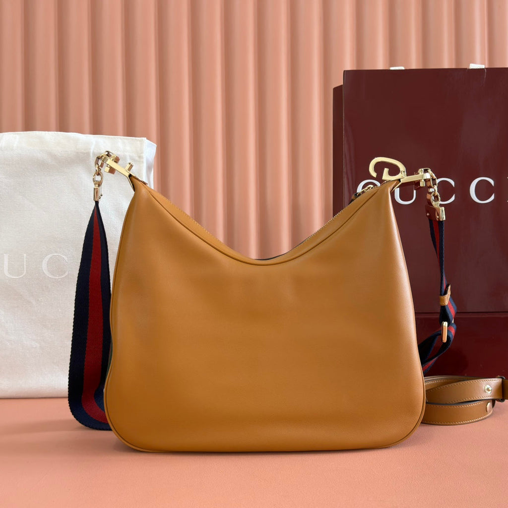 GUCCI 25S ATTACHE SHOULDER BAG 35 CM IN BROWN CALFSKIN