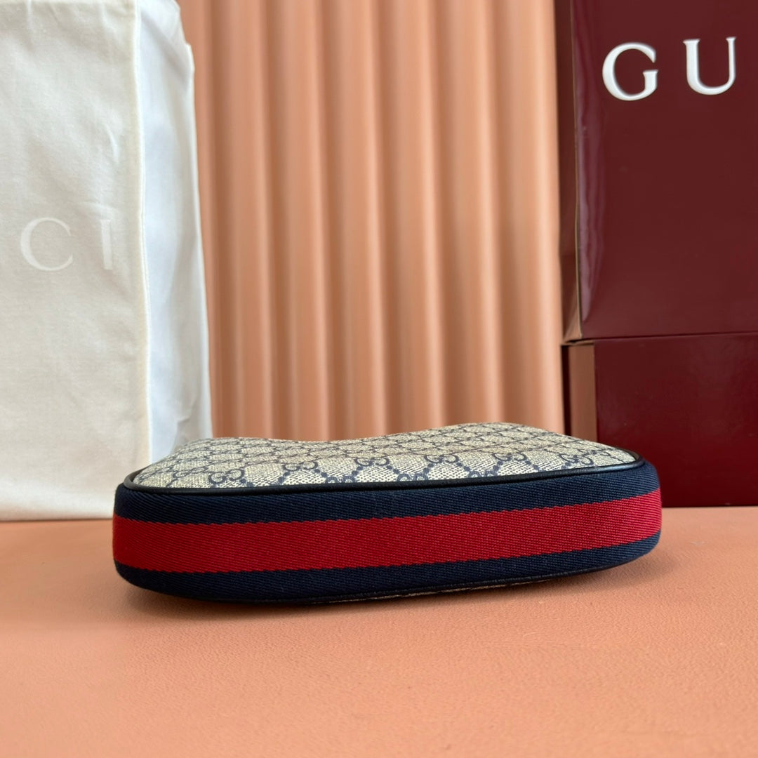 GUCCI 25S ATTACHE SHOULDER BAG 23 CM IN DARK BEIGE MIX BLACK CALFSKIN