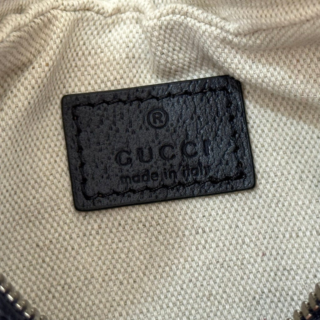 GUCCI 25S ATTACHE SHOULDER BAG 23 CM IN DARK BEIGE MIX BLACK CALFSKIN