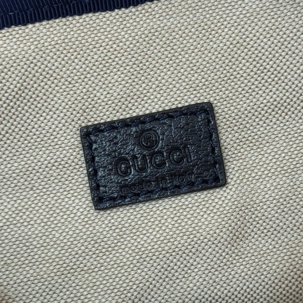 GUCCI 25S OPHIDIA MEDIUM BACKPACK 40 CM IN BEIGE MIX BLACK CALFSKIN