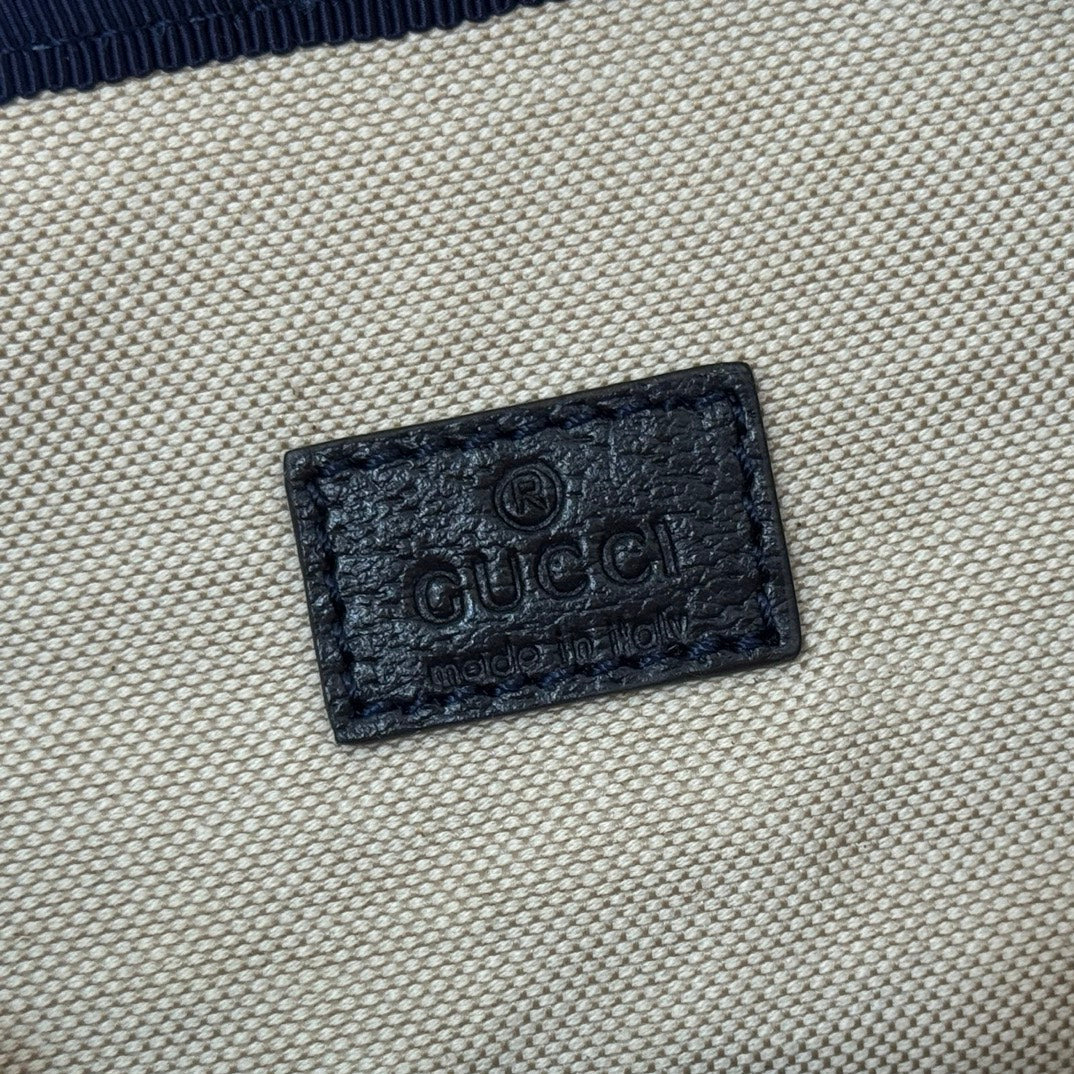 GUCCI 25S OPHIDIA MEDIUM BACKPACK 40 CM IN BEIGE MIX BLACK CALFSKIN