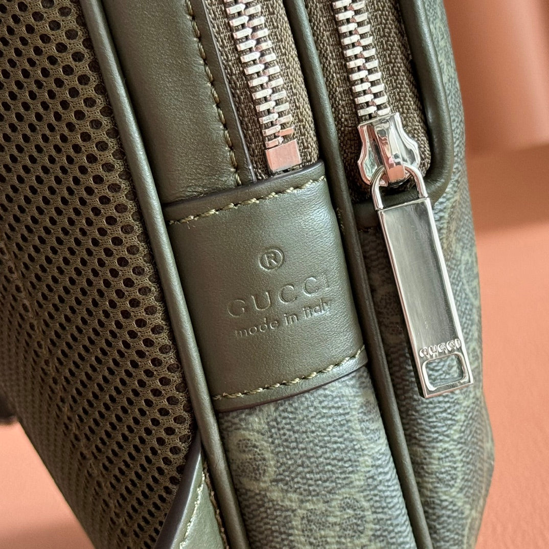 GUCCI 25S SHOULDER CROSSBODY BAG 18 CM IN MOSS GREEN CALFSKIN
