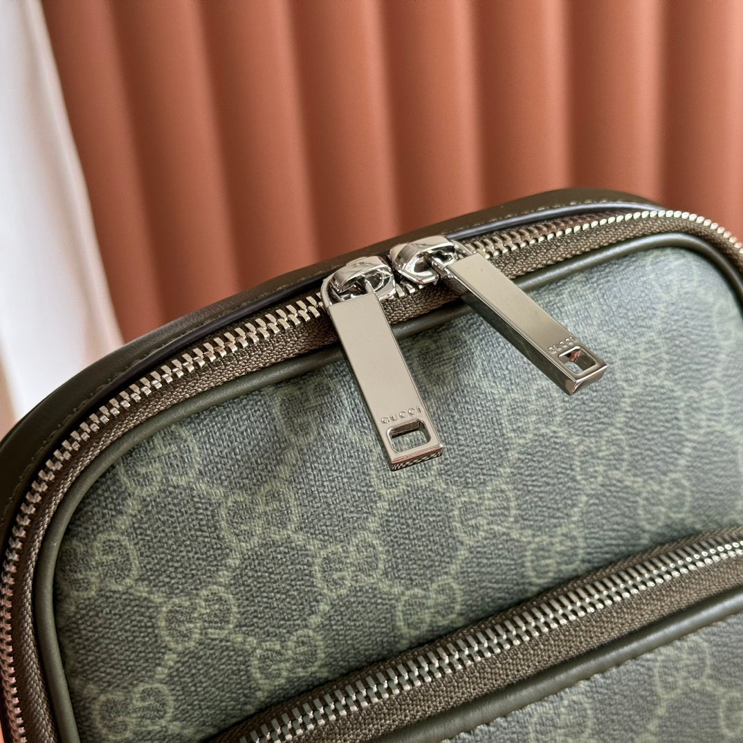 GUCCI 25S SHOULDER CROSSBODY BAG 18 CM IN MOSS GREEN CALFSKIN