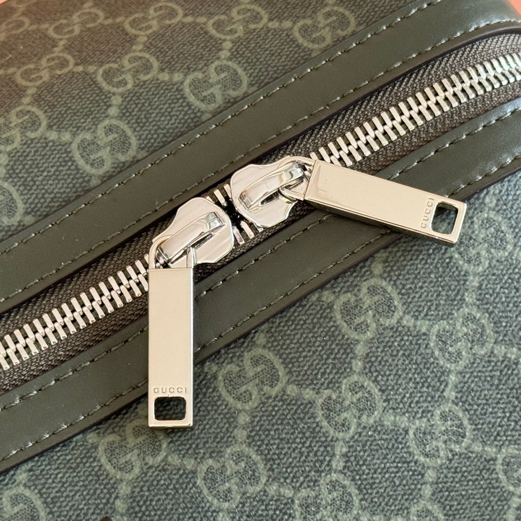 GUCCI 25S OPHIDIA MEDIUM BAG 45 CM IN MOSS GREEN CALFSKIN