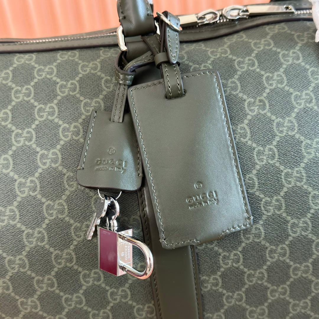 GUCCI 25S OPHIDIA MEDIUM BAG 45 CM IN MOSS GREEN CALFSKIN