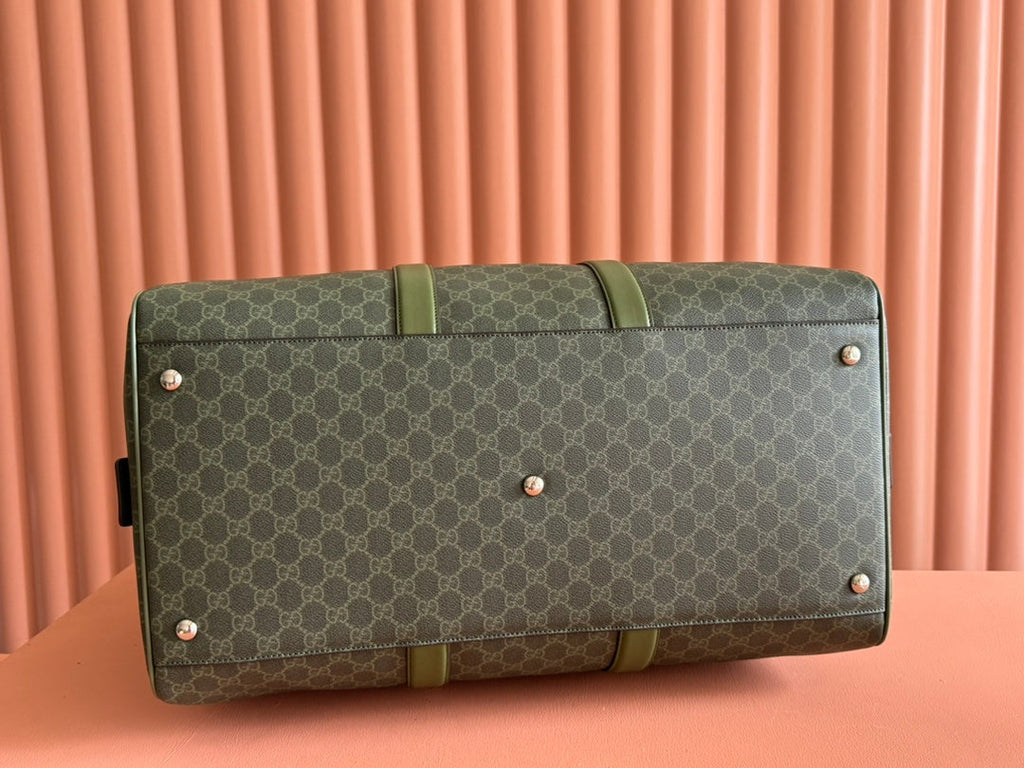 GUCCI 25S OPHIDIA MEDIUM BAG 52 CM IN MOSS GREEN CALFSKIN