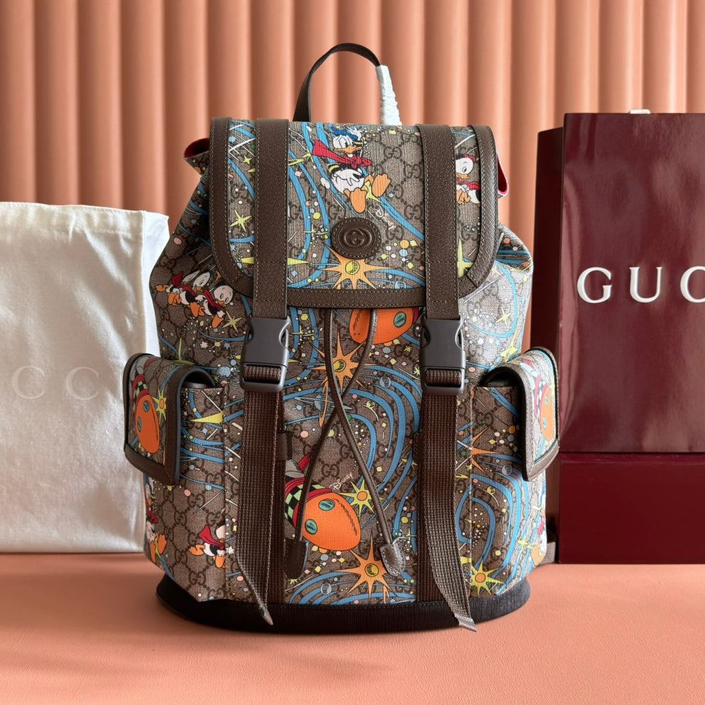GUCCI 25S BACKPACK 44 CM IN MULTICOLOR CALFSKIN