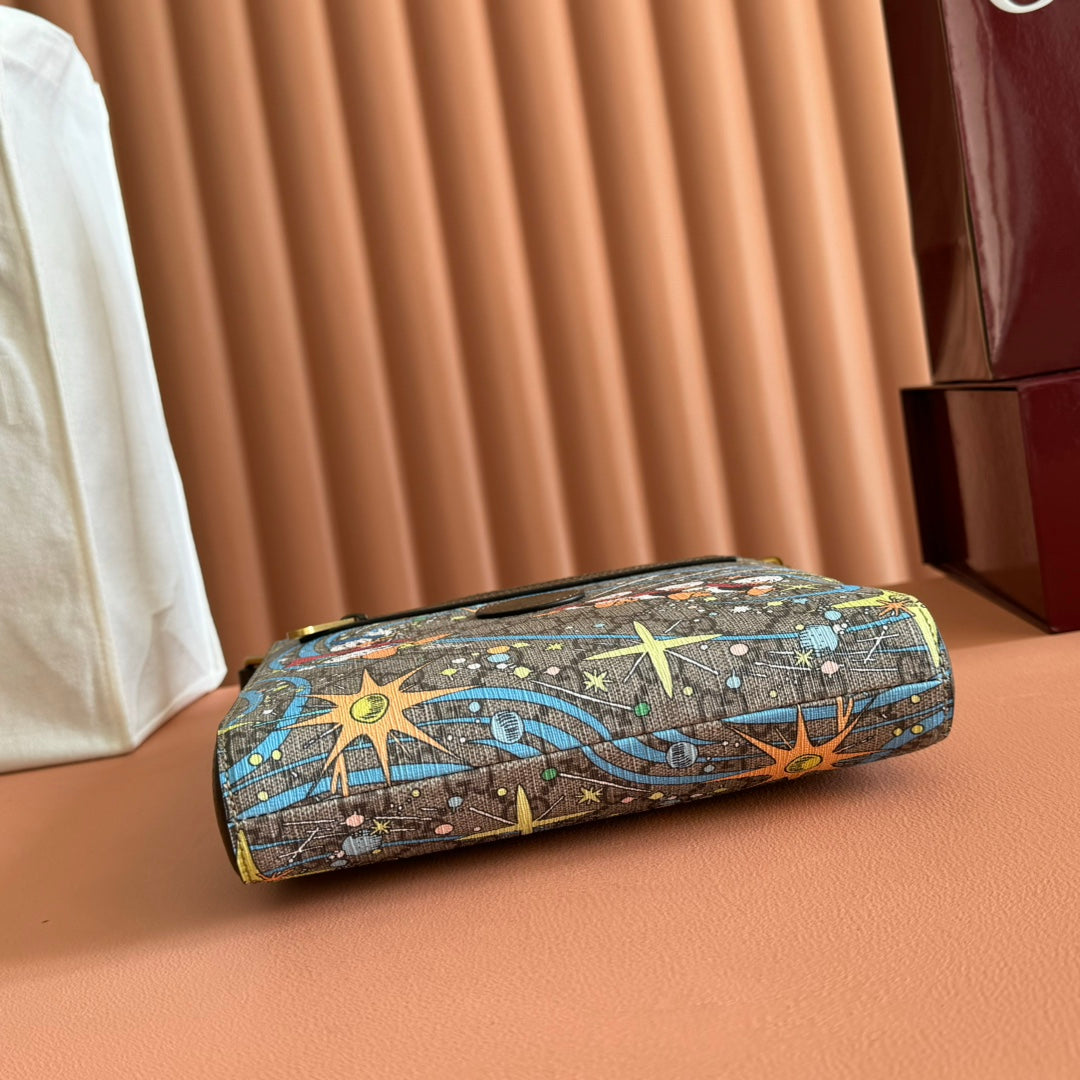 GUCCI 25S SHOULDER BAG 23 CM IN MULTICOLOR CALFSKIN