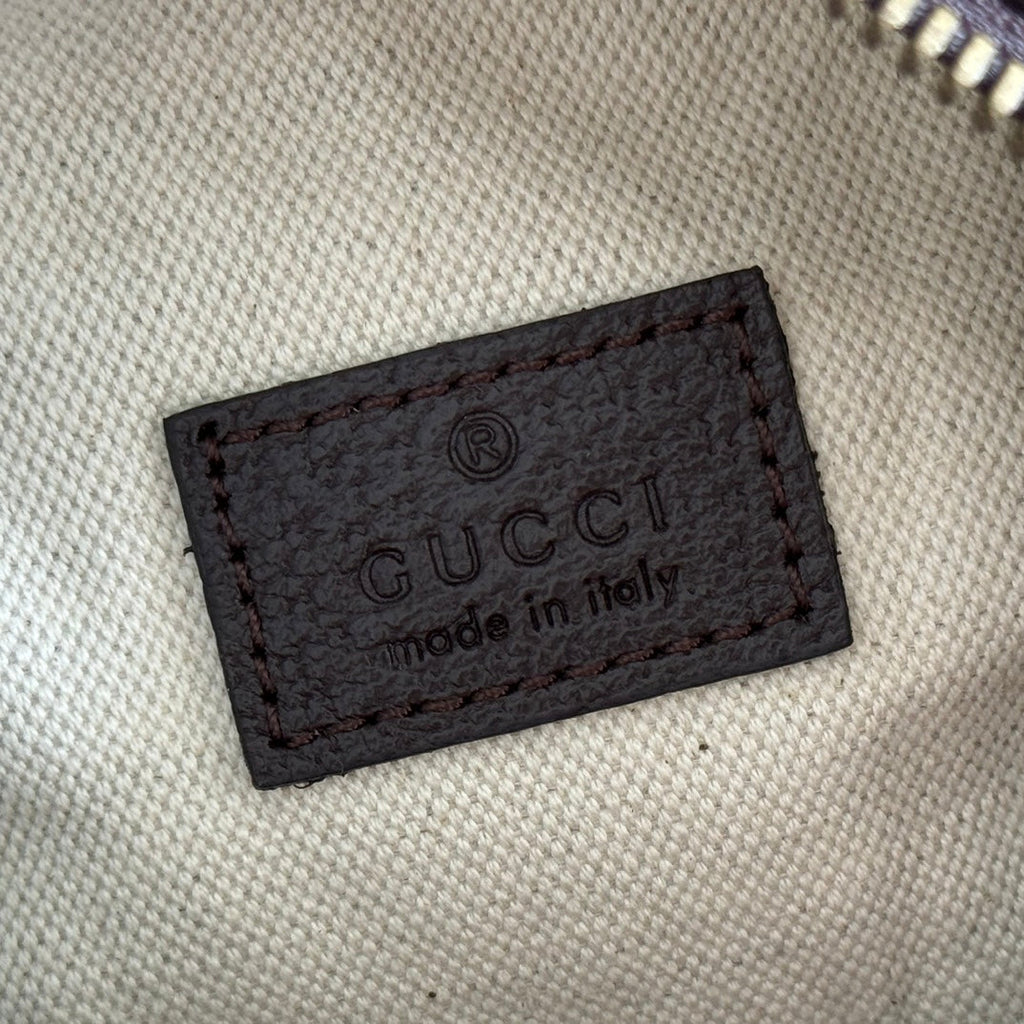 GUCCI 25S OPHIDIA MINI SHOULDER BAG 19 CM IN DARK CHOCOLATE BROWN SUEDE