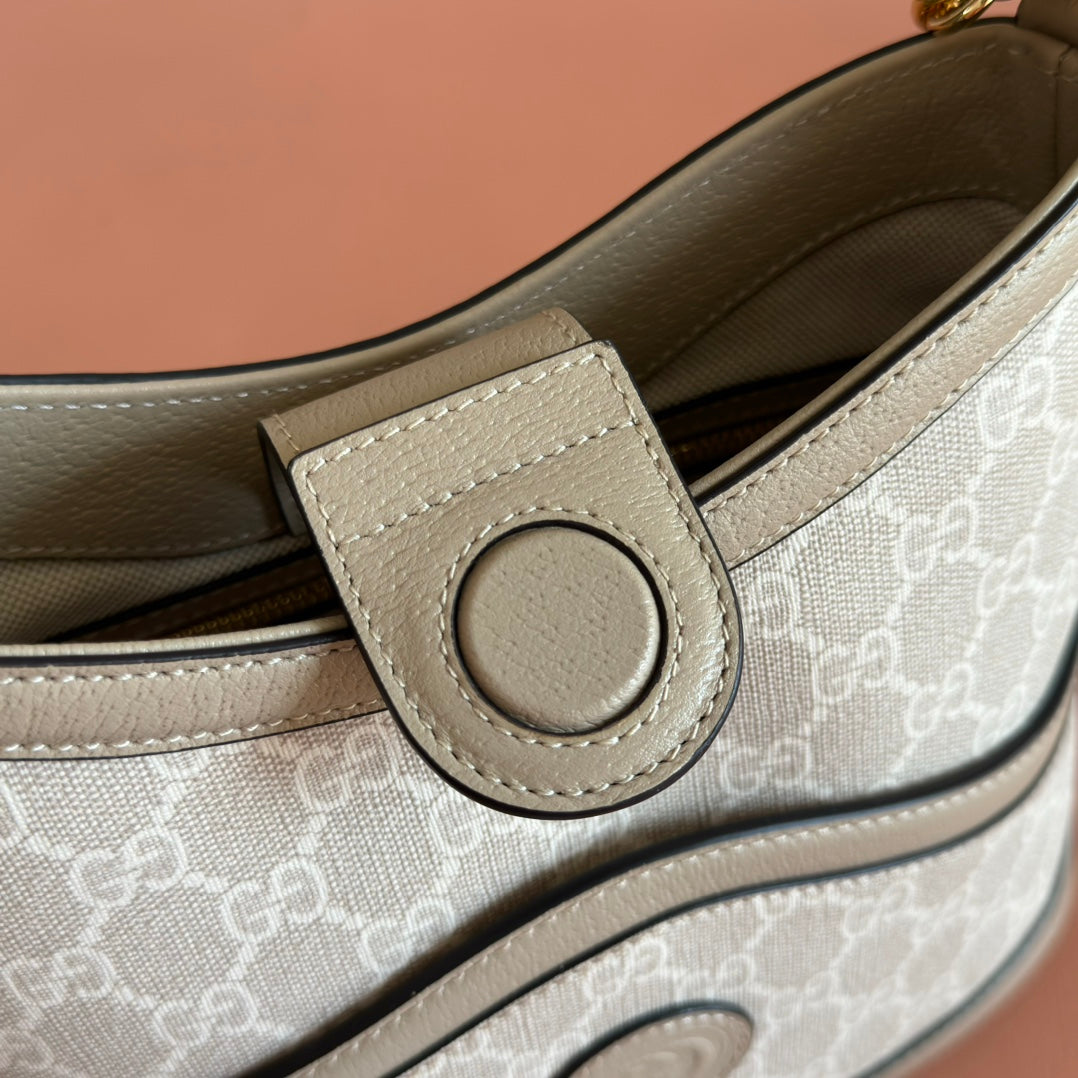 GUCCI 25S SHOULDER BAG 25 CM IN BEIGE CALFSKIN