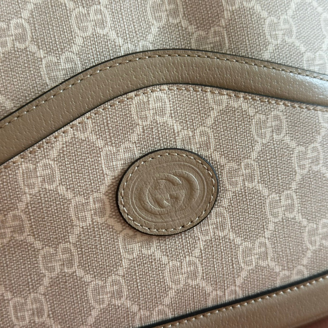 GUCCI 25S SHOULDER BAG 25 CM IN BEIGE CALFSKIN
