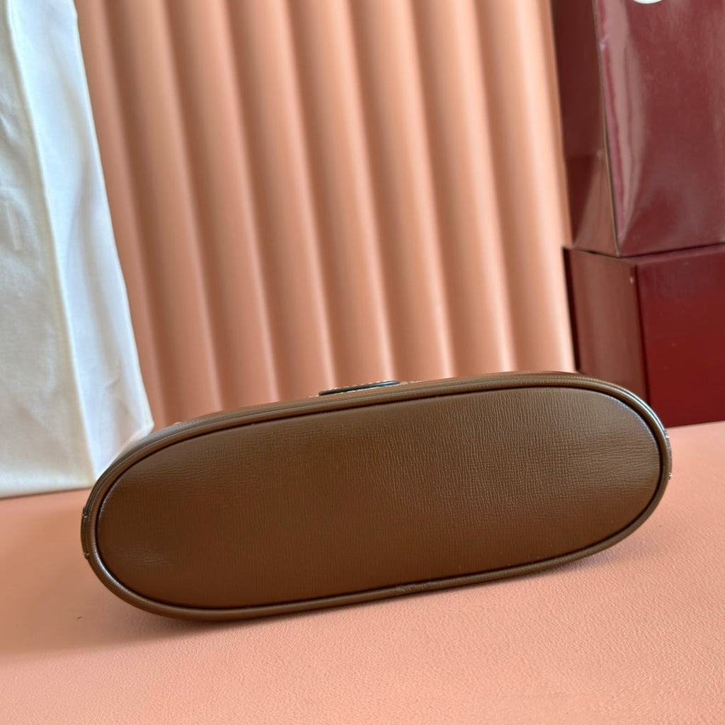 GUCCI 25S SHOULDER BAG 25 CM IN BEIGE MIX BROWN CALFSKIN