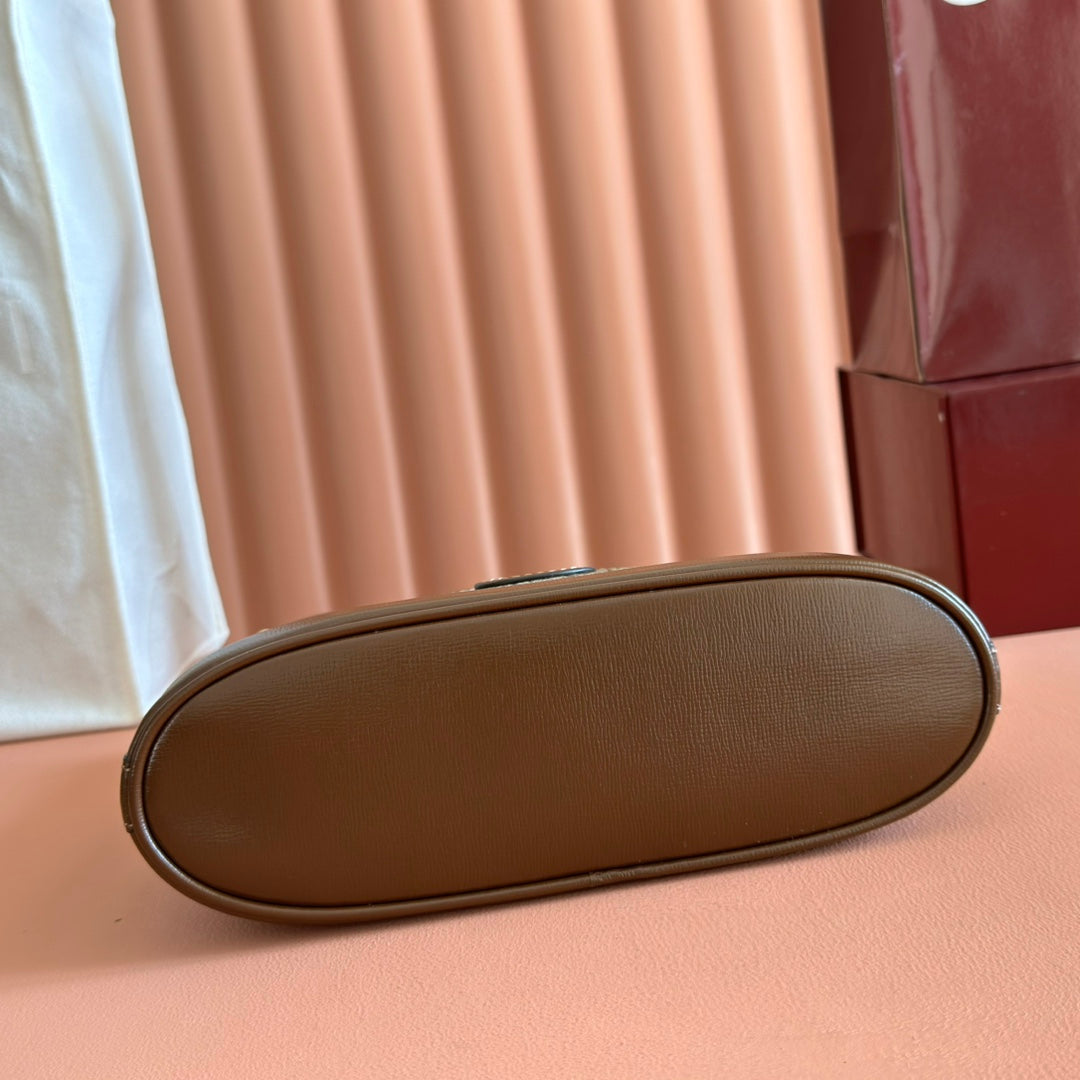 GUCCI 25S SHOULDER BAG 25 CM IN BEIGE MIX BROWN CALFSKIN