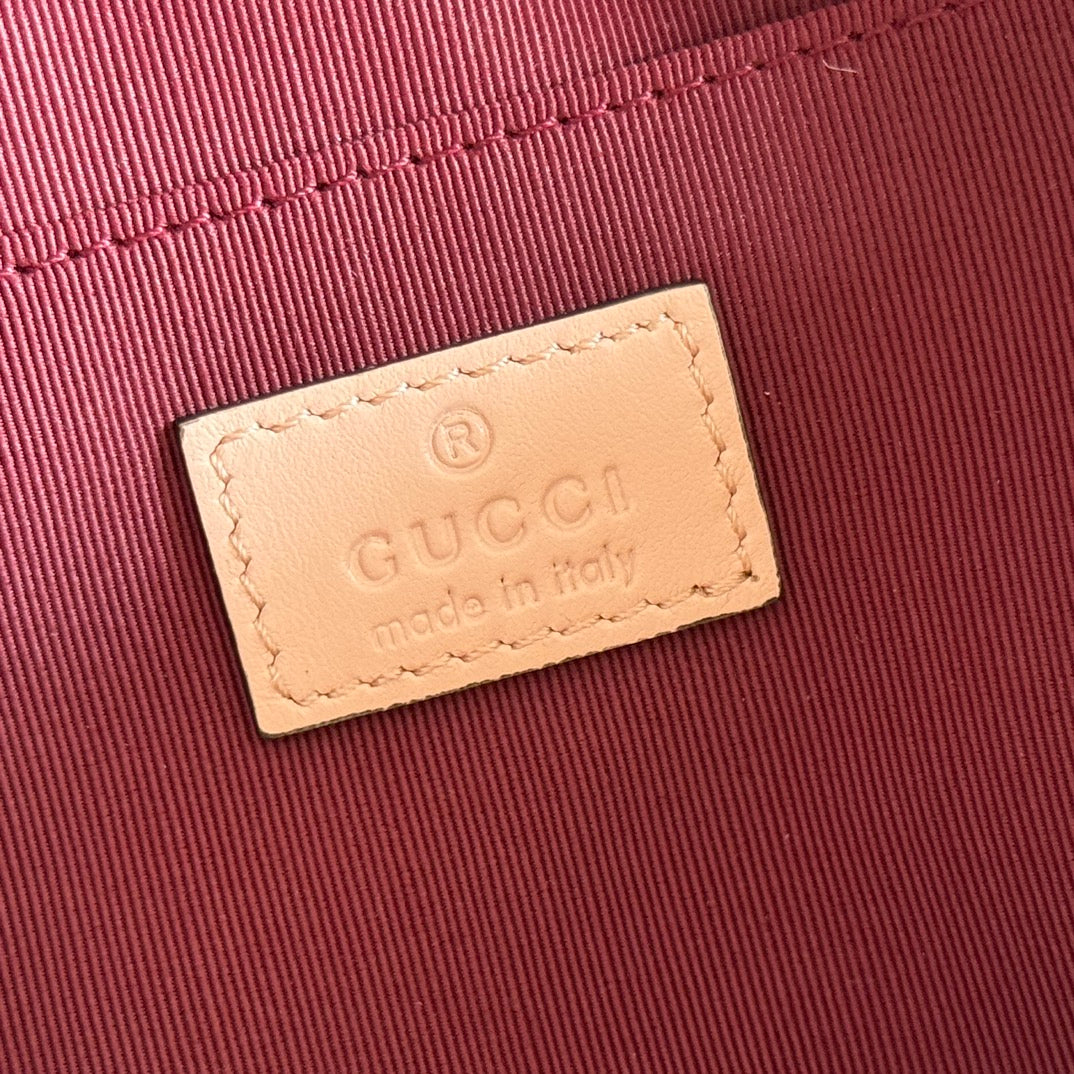 GUCCI 25S MARMONT BAG 24 IN NUDE PINK CALFSKIN WITH GOLD HARDWARE