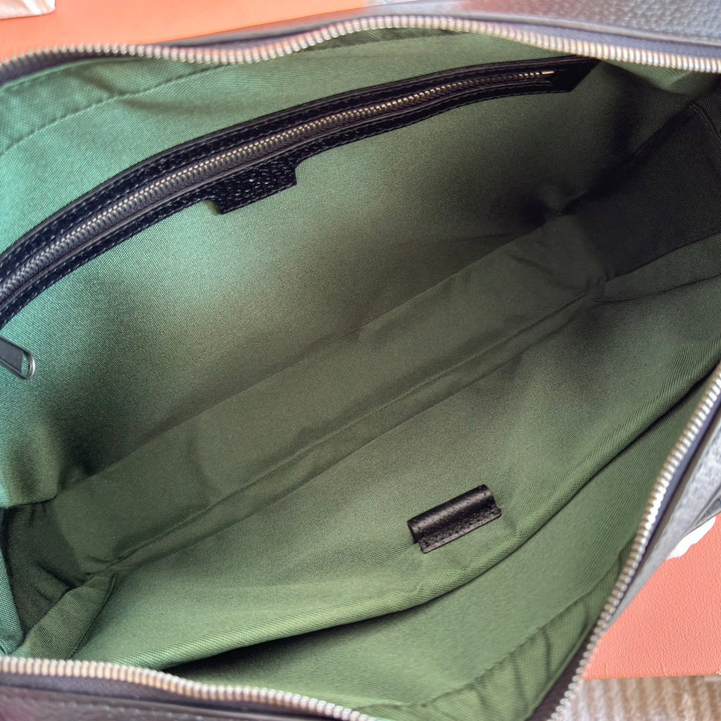 GUCCI 25S OPHIDIA LARGE DOCUMENT CASE 40 CM IN BLACK CALFSKIN