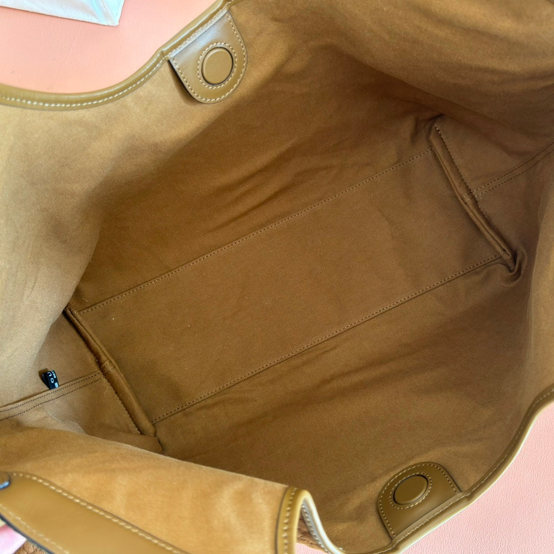 GUCCI 25S GIGLIO LARGE TOTE BAG 60 CM IN BROWN CANVAS