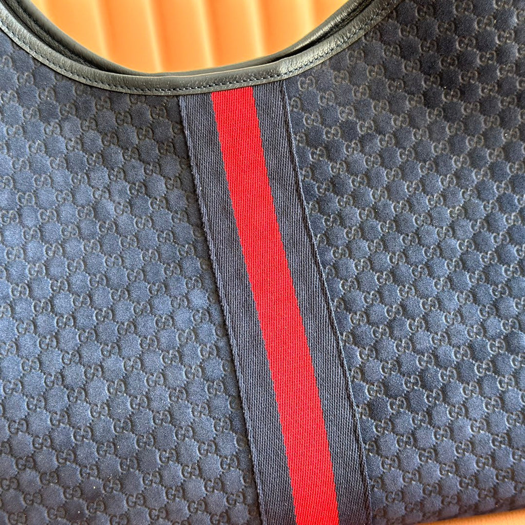 GUCCI 25S GIGLIO LARGE TOTE BAG 60 CM IN CHARCOAL GRAY CANVAS