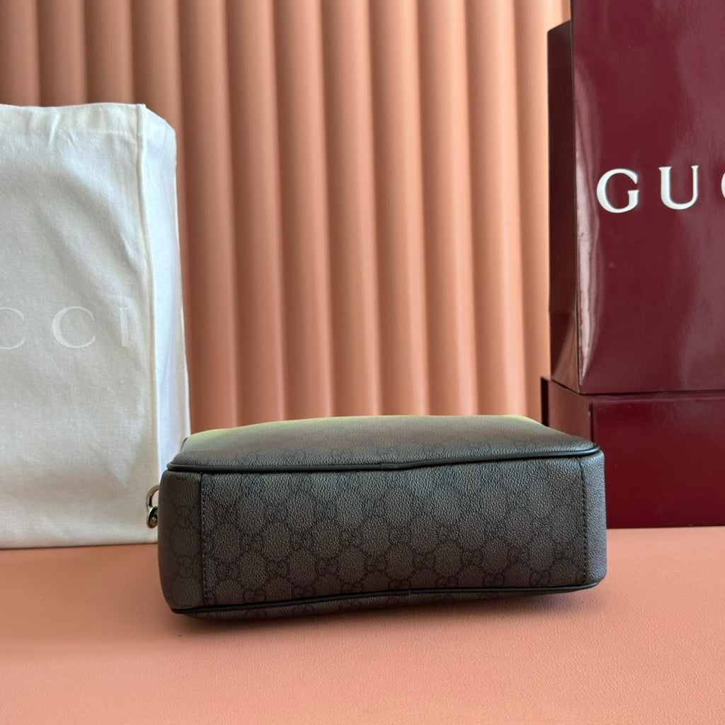 GUCCI 25S SHOULDER BAG 29 CM IN NEON GREEN TO DARK GRAY OMBRÉ CALFSKIN