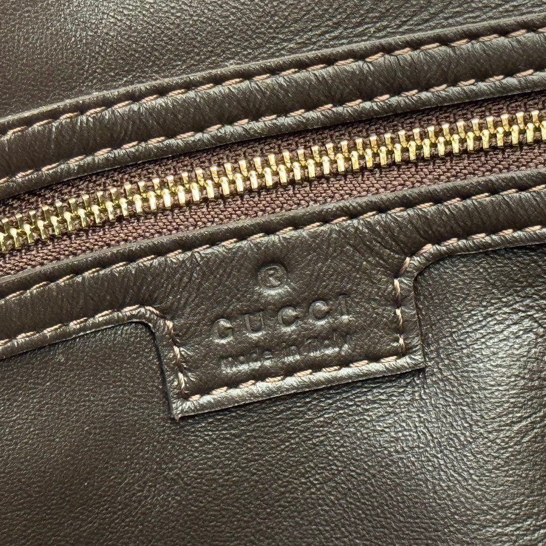 GUCCI 25S JACKIE GIORNO 44 CM IN DARK CHOCOLATE BROWN SUEDE