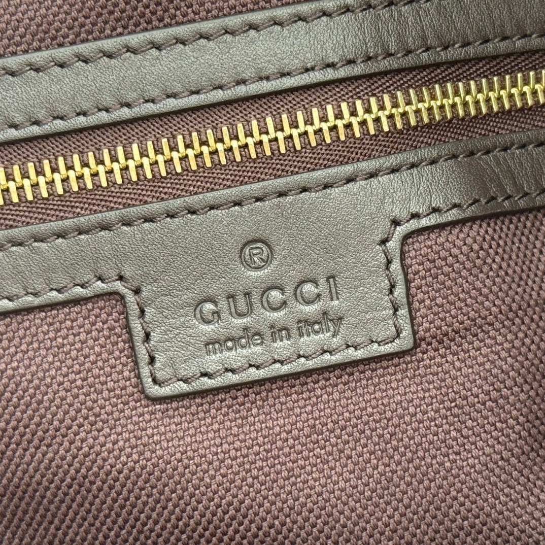 GUCCI 25S BEATRIX LARGE TOTE BAG 40 CM IN DARK CHOCOLATE BROWN CANVAS