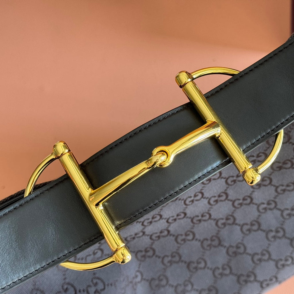 GUCCI 25S BEATRIX LARGE TOTE BAG 40 CM IN DARK CHOCOLATE BROWN CANVAS