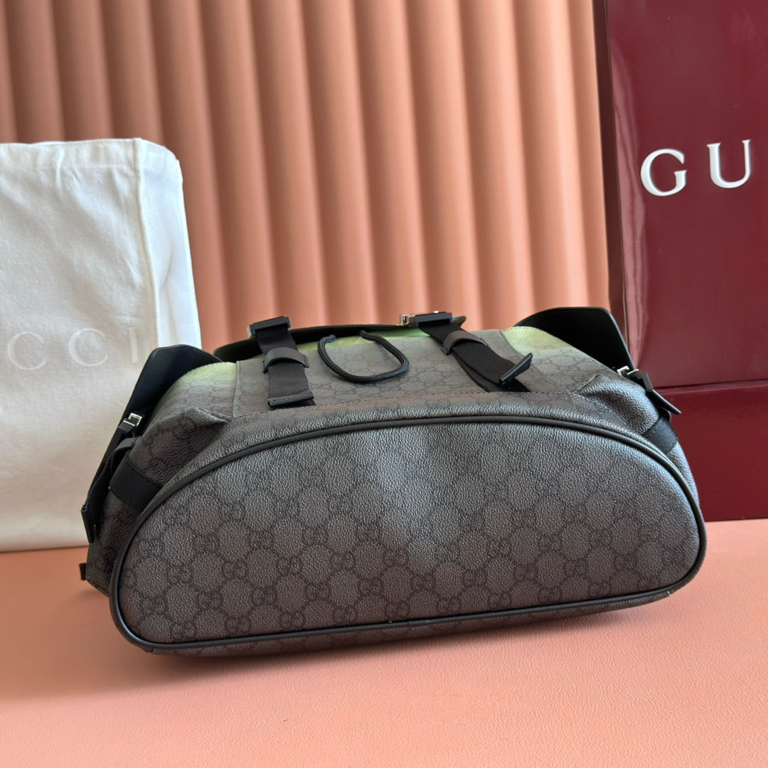 GUCCI 25S BACKPACK 46 CM IN NEON GREEN TO DARK GRAY OMBRÉ CALFSKIN
