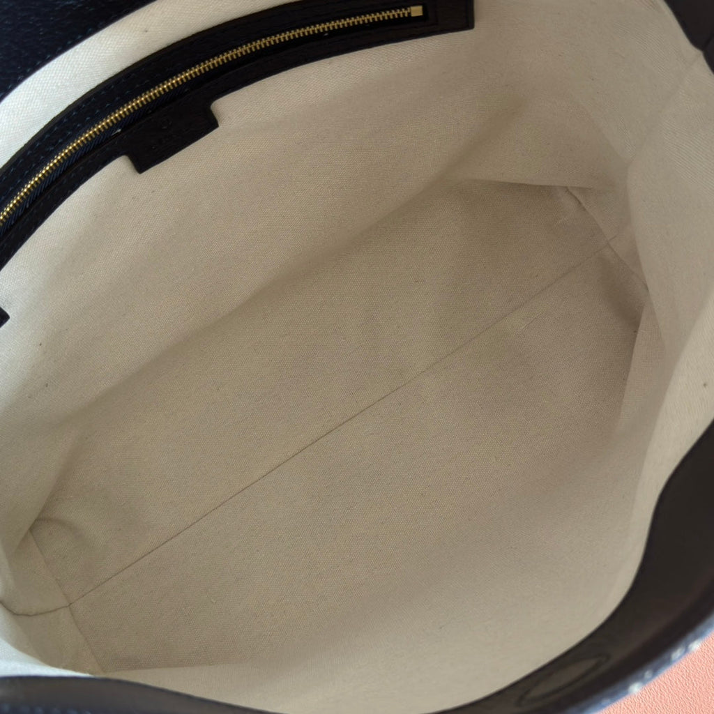 GUCCI 25S BEATRIX LARGE TOTE BAG 35 CM IN SLATE BLUE-GRAY CANVAS