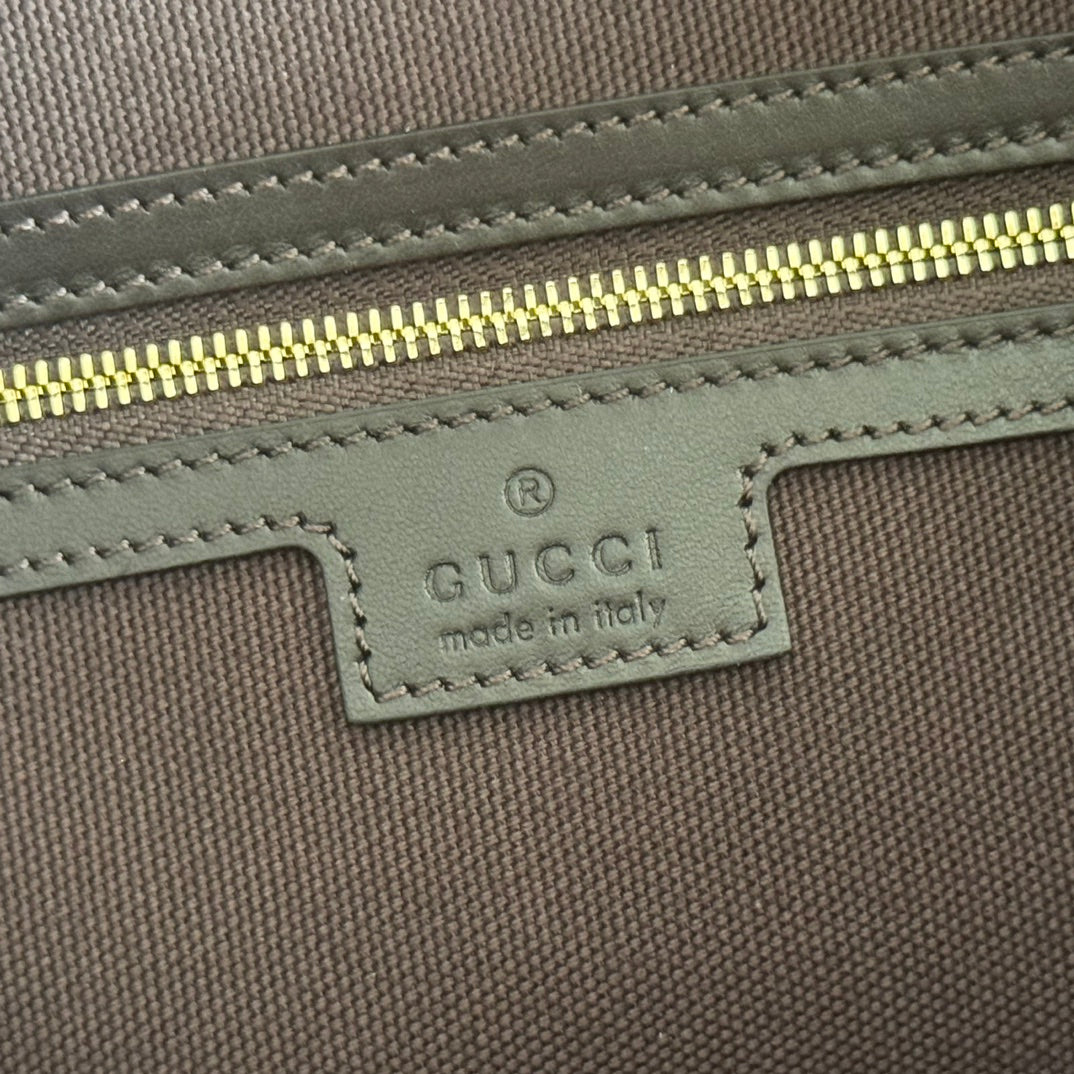 GUCCI 25S BEATRIX LARGE TOTE BAG 35 CM IN DARK CHOCOLATE BROWN CANVAS