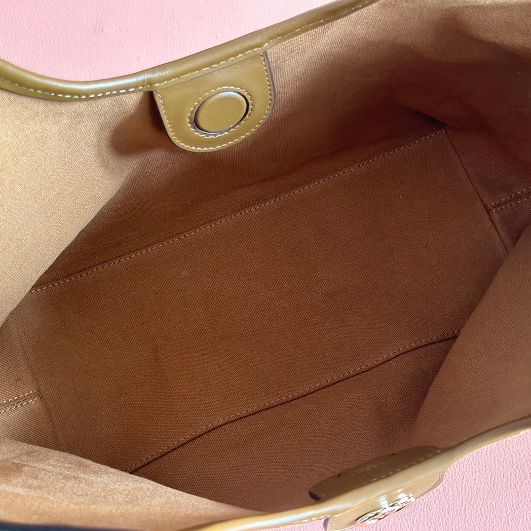 GUCCI 25S GIGLIO LARGE TOTE BAG 25 CM IN BROWN CANVAS