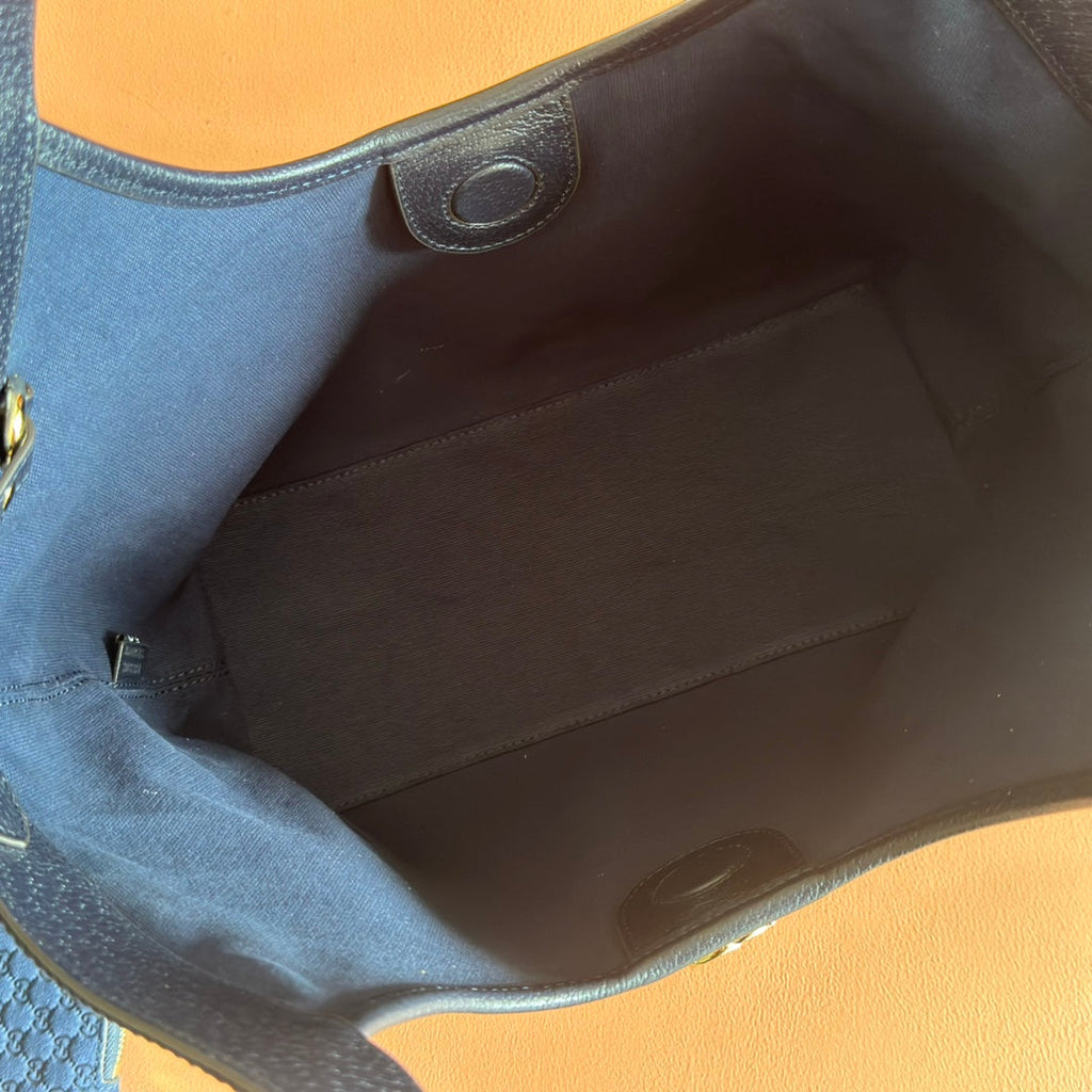 GUCCI 25S GIGLIO LARGE TOTE BAG 25 CM IN CHARCOAL GRAY CANVAS