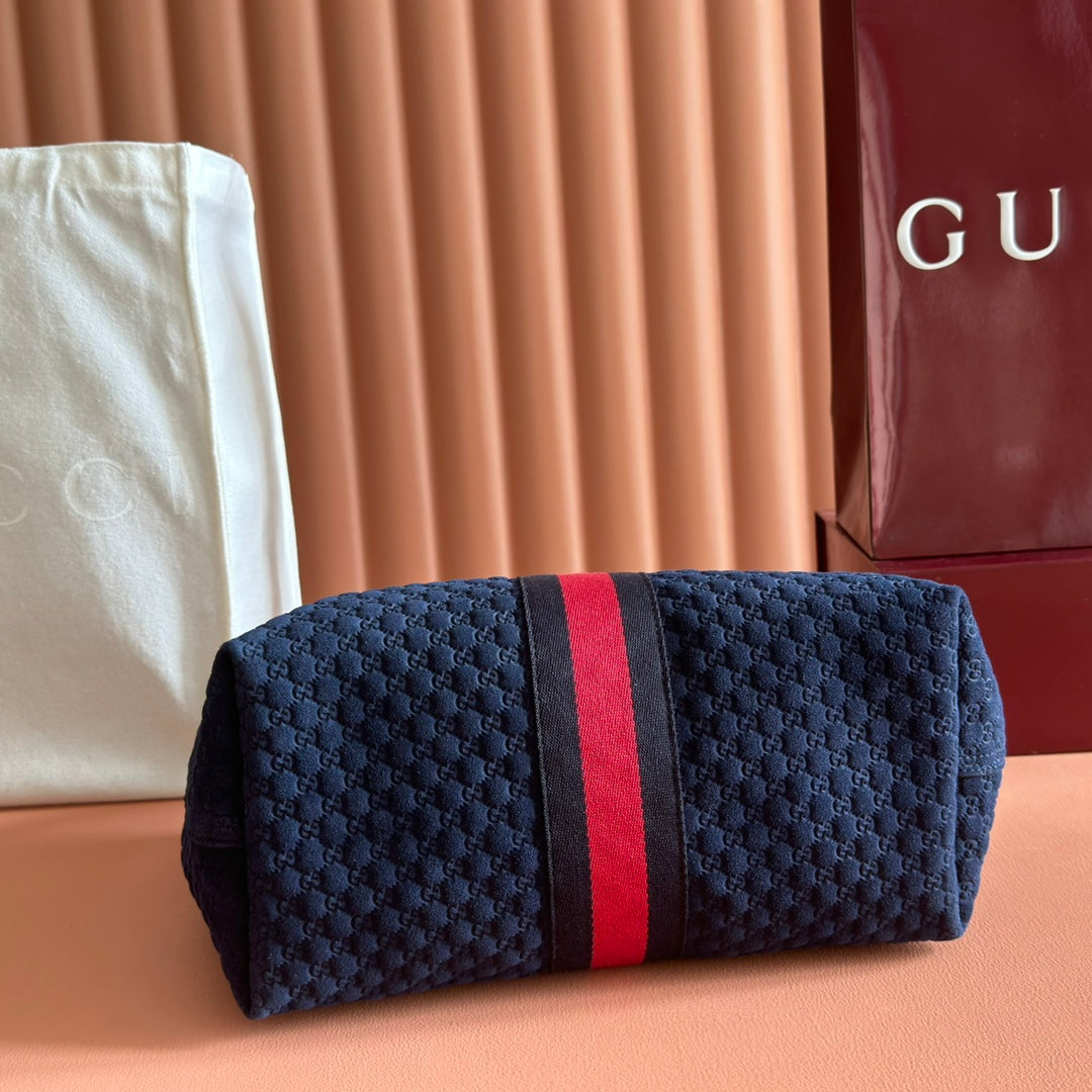 GUCCI 25S GIGLIO LARGE TOTE BAG 25 CM IN CHARCOAL GRAY CANVAS