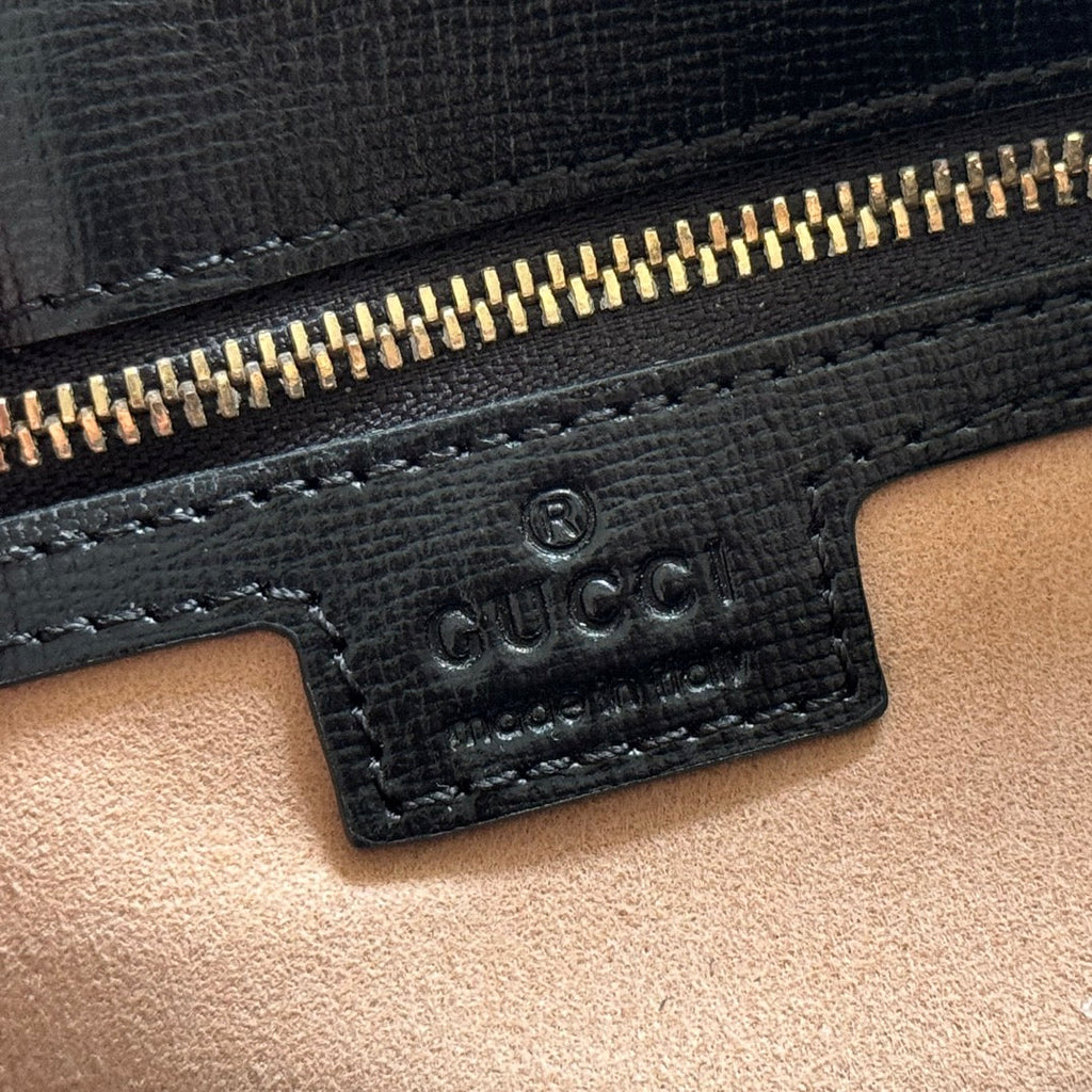 GUCCI 25S HORSEBIT 1955 MEDIUM SHOULDER BAG 29 CM IN BLACK CALFSKIN WITH GOLD HARDWARE