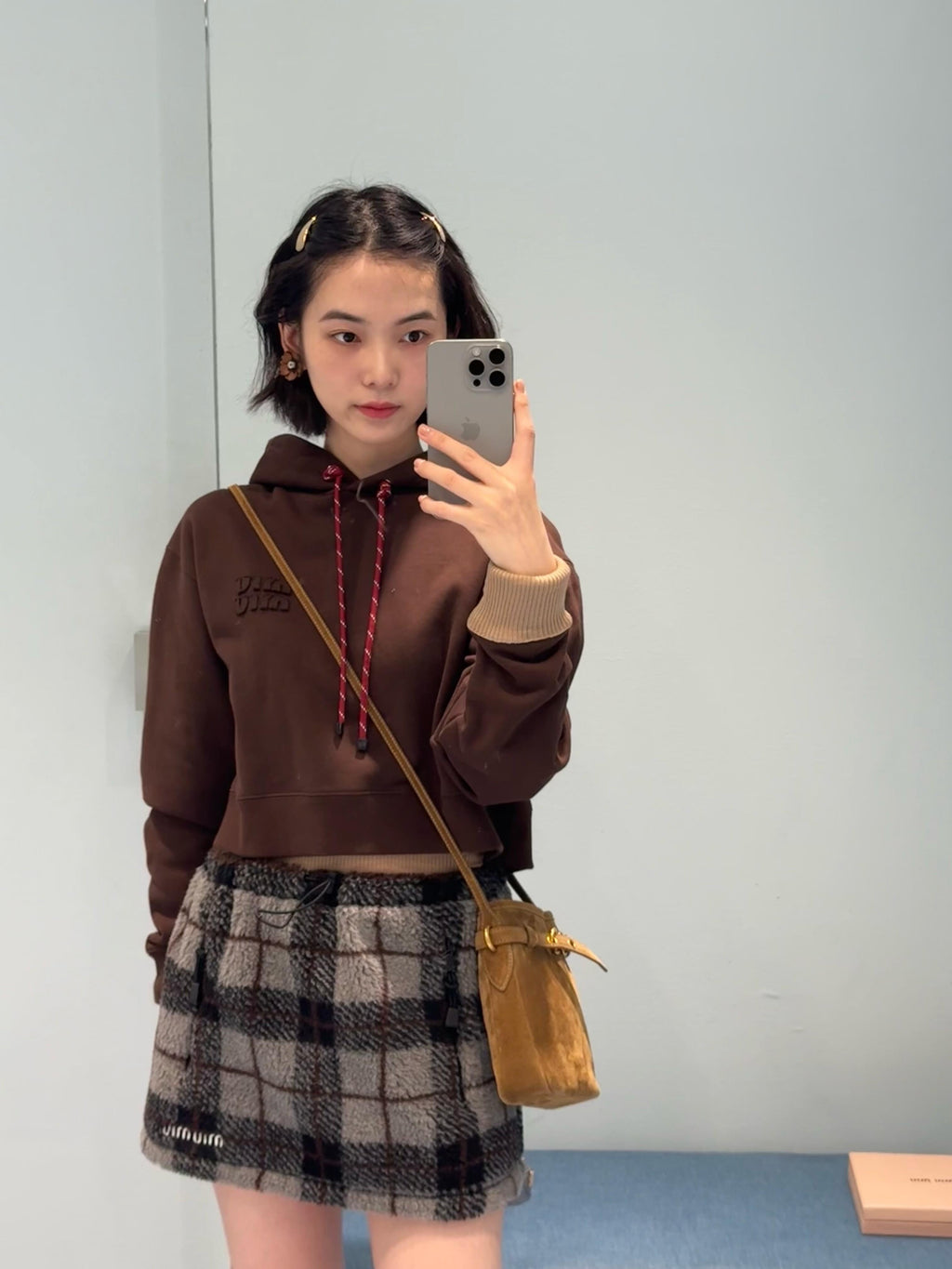 MIUMIU PLAID MINI SKIRT STYLE 655