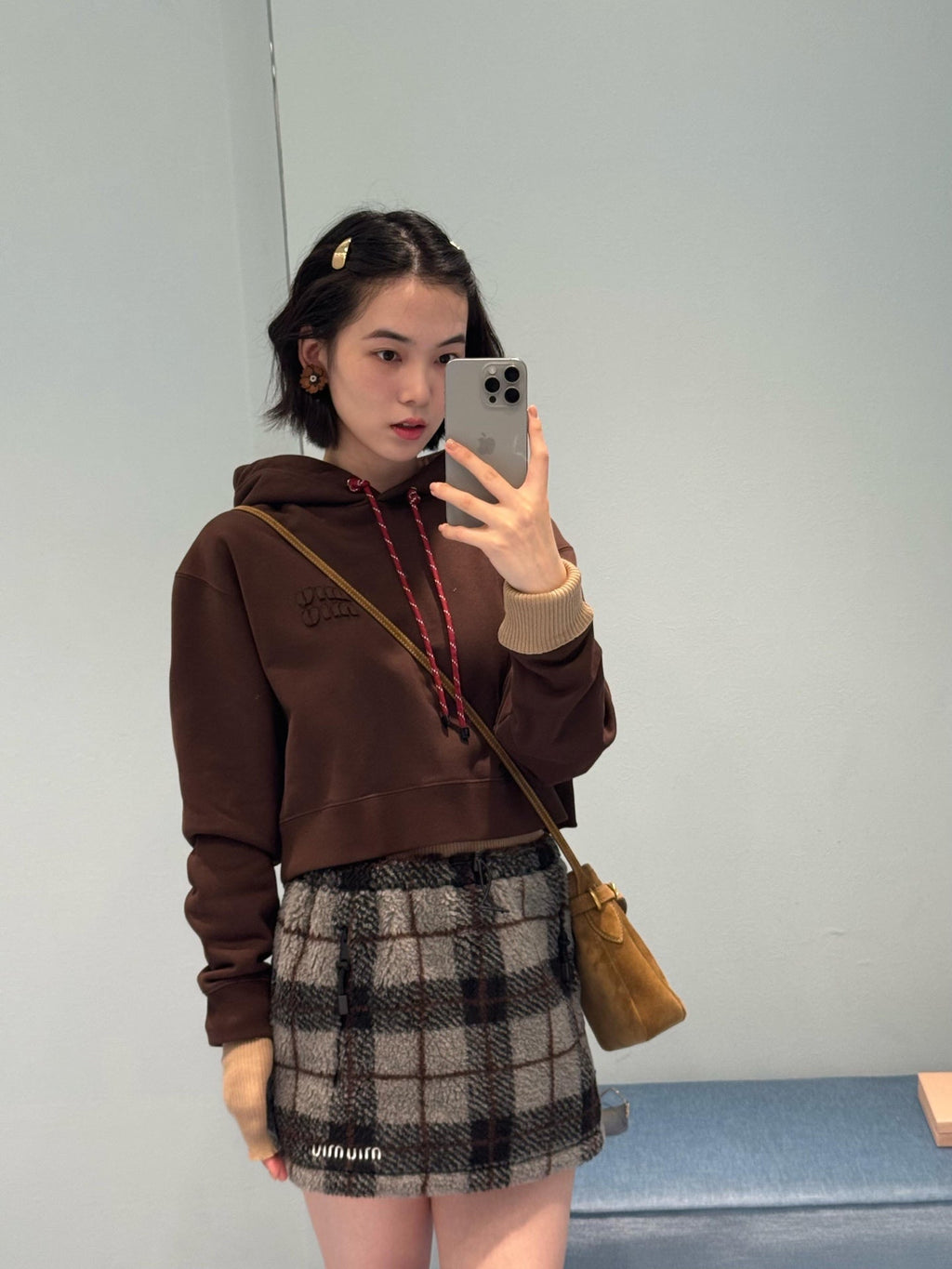 MIUMIU PLAID MINI SKIRT STYLE 655