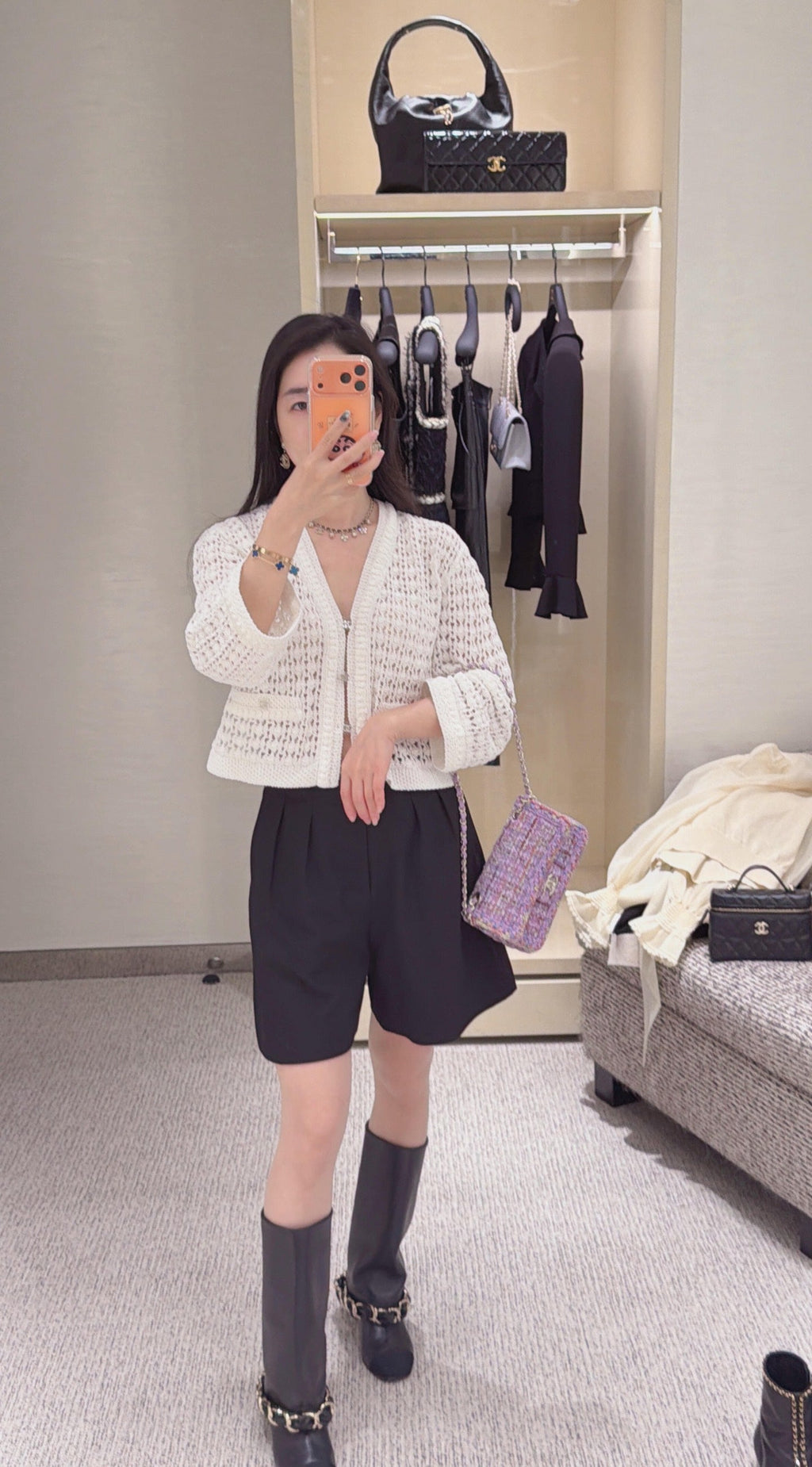 CHANEL 25S OPEN-KNIT CARDIGAN 617