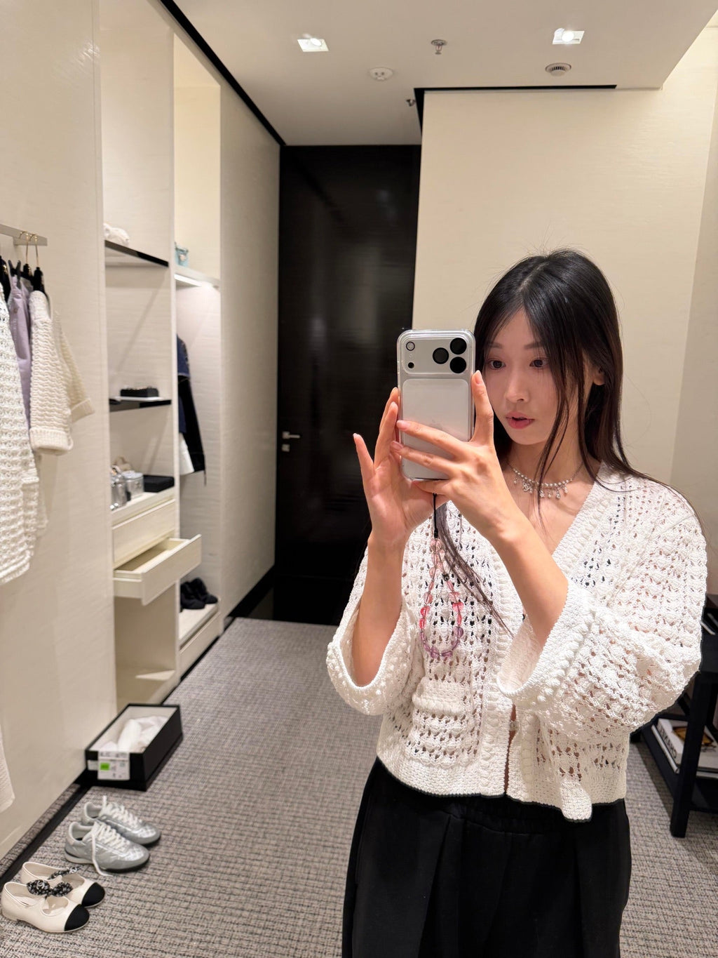 CHANEL 25S OPEN-KNIT CARDIGAN 617